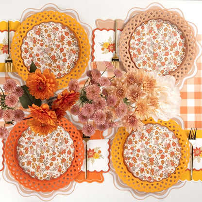 Orange Scallop Guest Towels