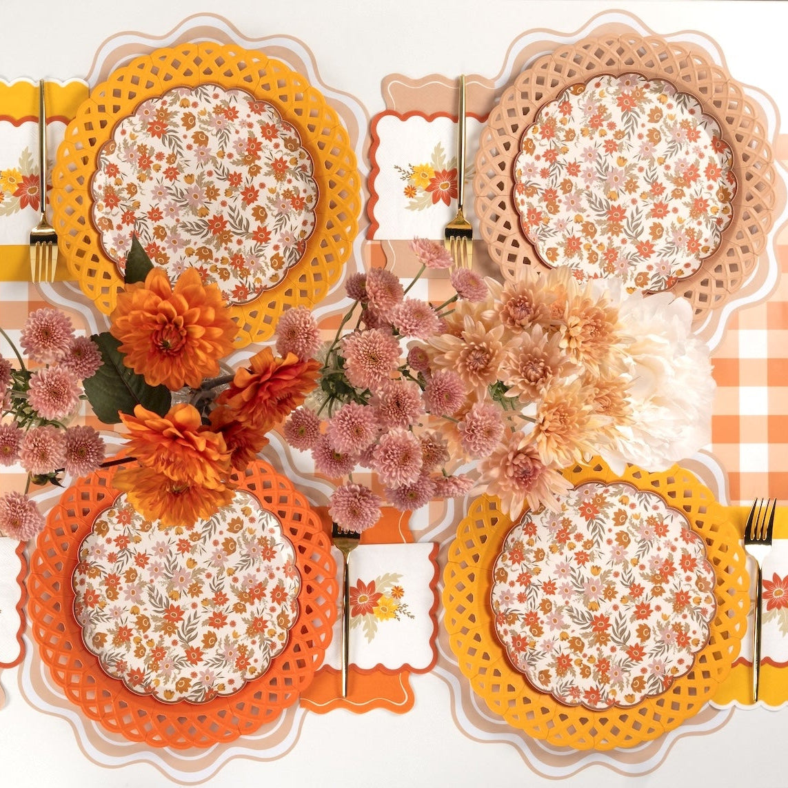 Marigold Yellow Basketweave Dinner Plates