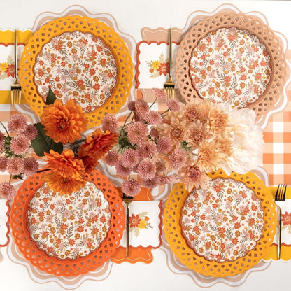 Marigold Yellow Basketweave Dinner Plates
