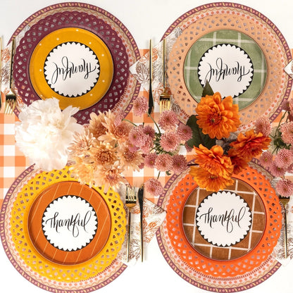 Burgundy Basketweave Dinner Plates