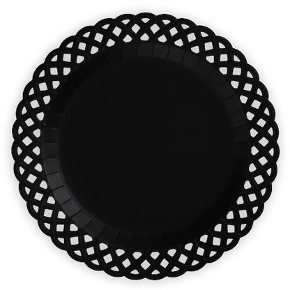 Black Basketweave Dinner Paper Plates