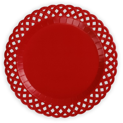 Red Basketweave Dinner Paper Plates