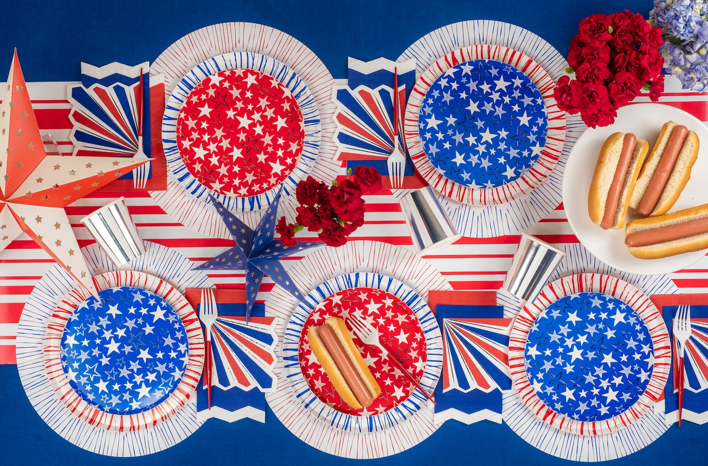 AME25-DP1- Americana Stars Dessert Paper Plates