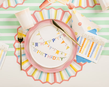 HB23-PL5- Burst of Color Fan Paper Placemat