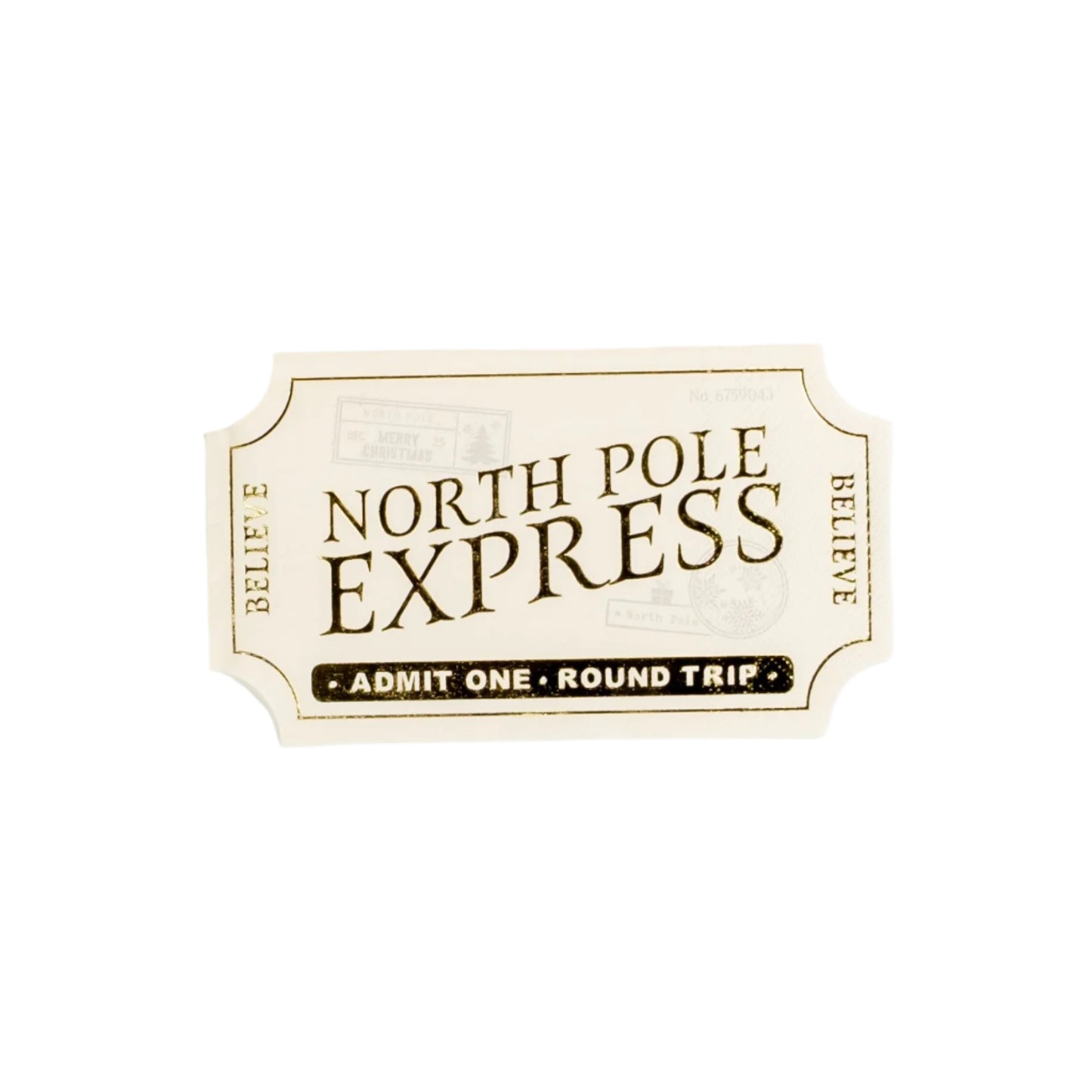 HOL25-CN9- North Pole Express Ticket Napkin