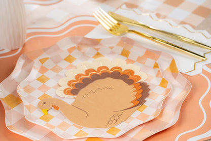 Orange Wavy Scallop Paper Placemats