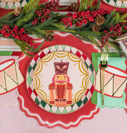 HOL25-DNP6-Multicolor Holiday Diamond Dinner Plates