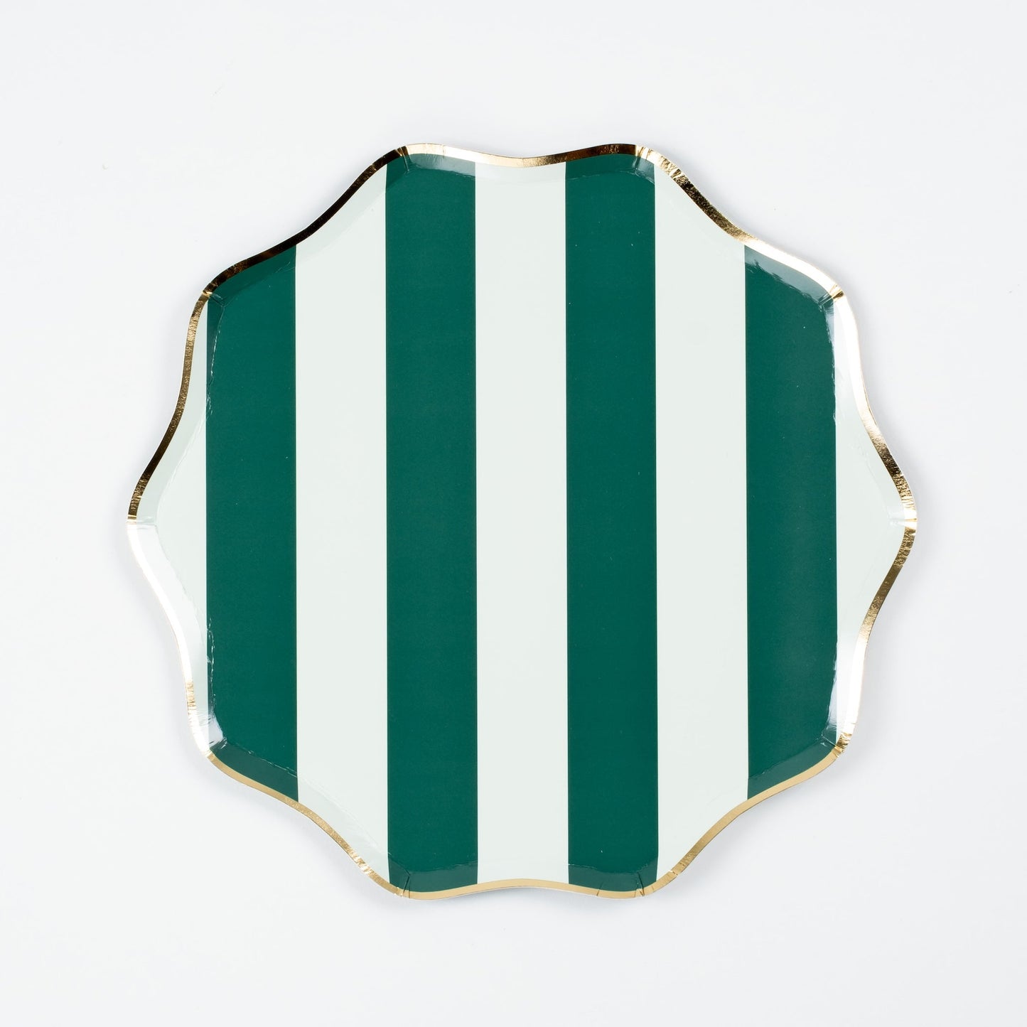 HOL25-DNP8- Green Holiday Stripes Dinner Plates