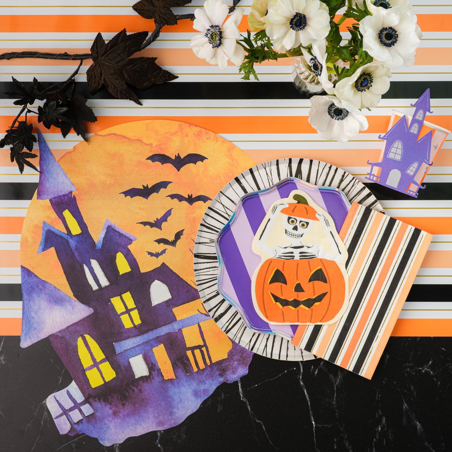 Spooky Stripes Dessert Paper Plates