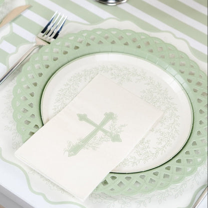 Sage Cross Floral Elegance Guest Towels