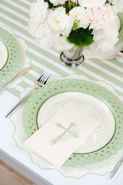 Sage Cross Floral Elegance Guest Towels