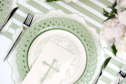 Sage Cross Floral Elegance Guest Towels