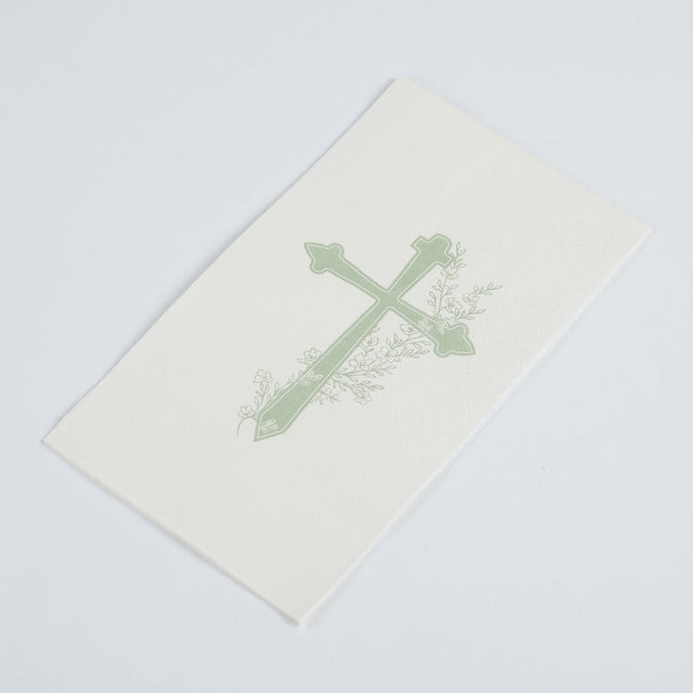 Sage Cross Floral Elegance Guest Towels