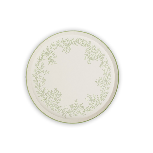 Floral Elegance Sage Dessert Plates- Pre Order Ships January 20th
