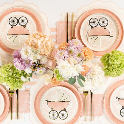 Floral Elegance Pink Dessert Plates- Pre Order Ships January 20th