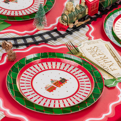 HOL25-DP9- North Pole Express Dessert Plate