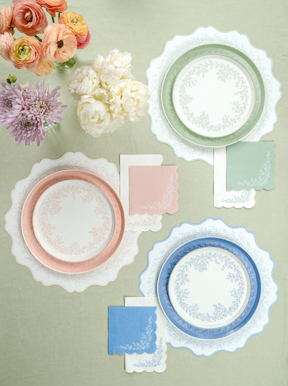 Floral Elegance Sage Dinner Plates
