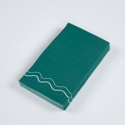 Dark Green Color Block Guest Towels- Ships January 26th