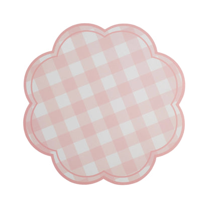 MCL25-PL23- Pink Gingham Soft Scallop Placemat