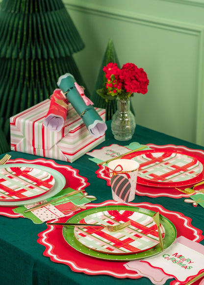 HOL25-DP6- Cheerful Plaid Small Plates