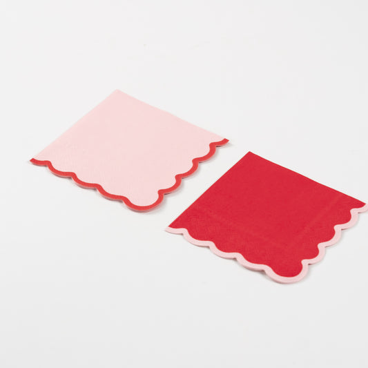 From the Heart Scallop Cocktail Napkins- Pre Order Shipping Dec 17th
