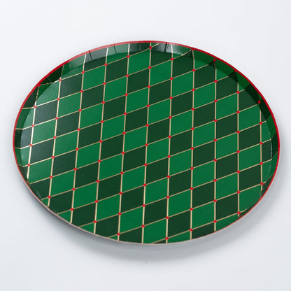 HOL25-DNP5- Green Diamond Dinner Plate