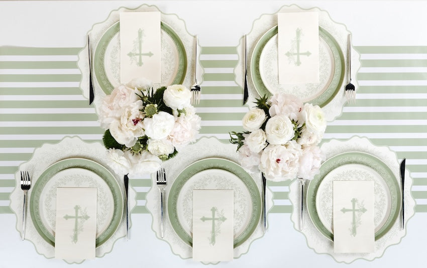 Sage Cross Floral Elegance Guest Towels