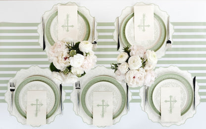 Sage Cross Floral Elegance Guest Towels