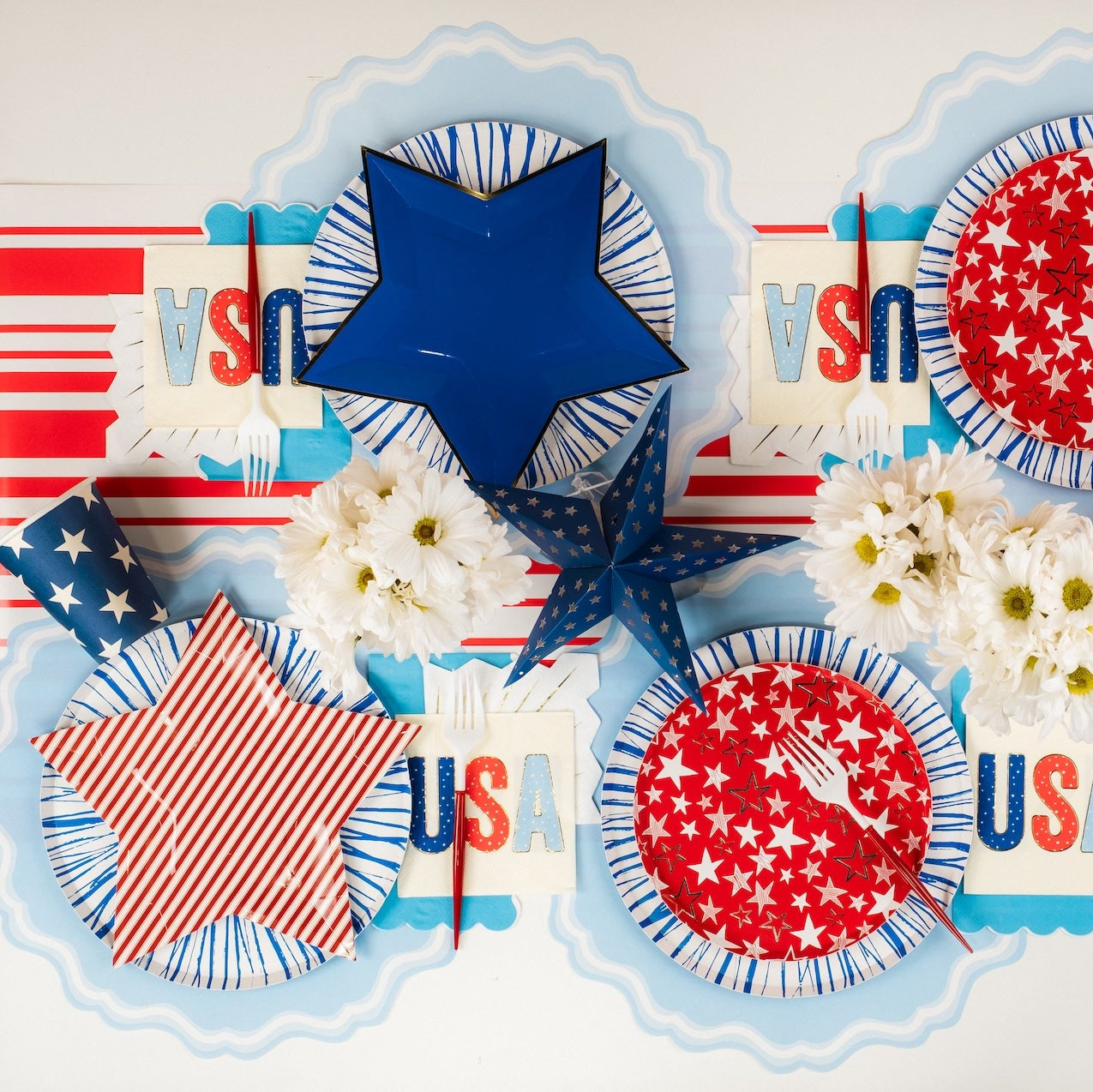AME25-DP1- Americana Stars Dessert Paper Plates