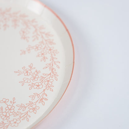 Floral Elegance Pink Dessert Plates- Pre Order Ships January 20th