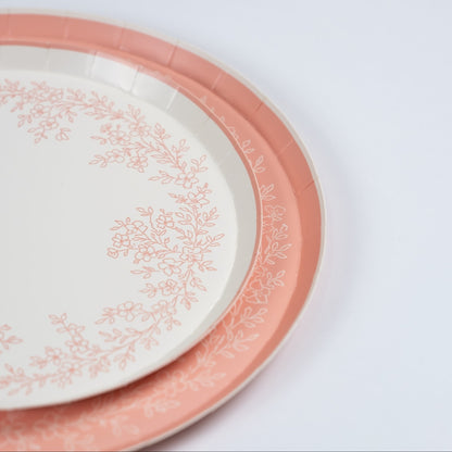 Floral Elegance Pink Dessert Plates- Pre Order Ships January 20th