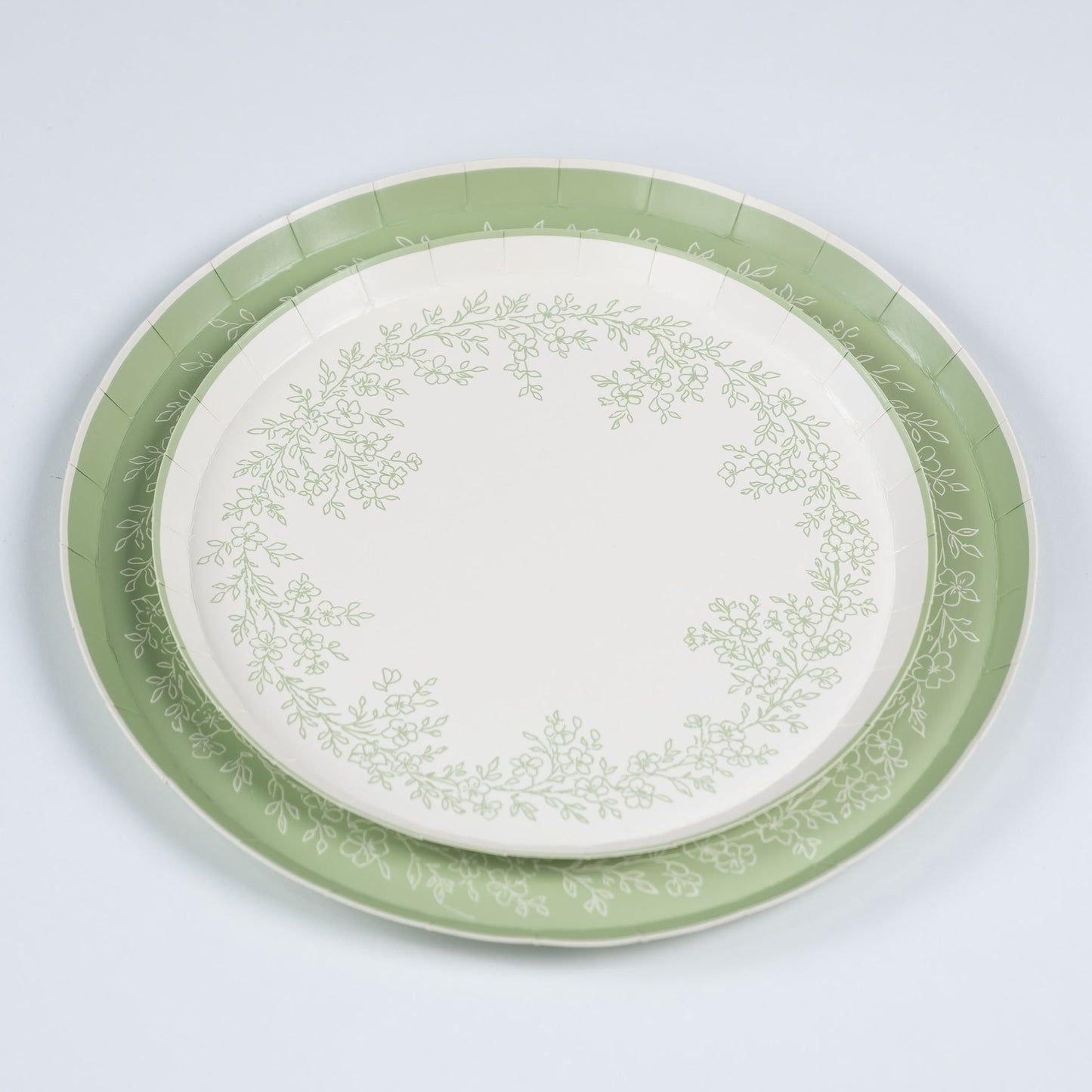 Floral Elegance Sage Dessert Plates- Pre Order Ships January 20th