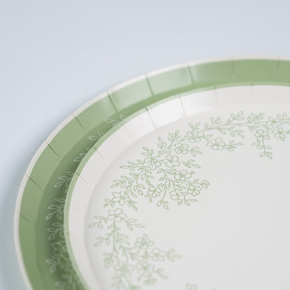 Floral Elegance Sage Dessert Plates- Pre Order Ships January 20th