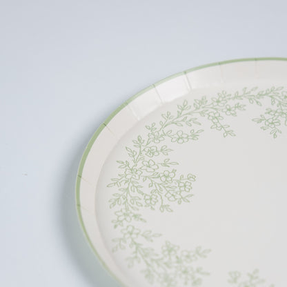 Floral Elegance Sage Dessert Plates- Pre Order Ships January 20th