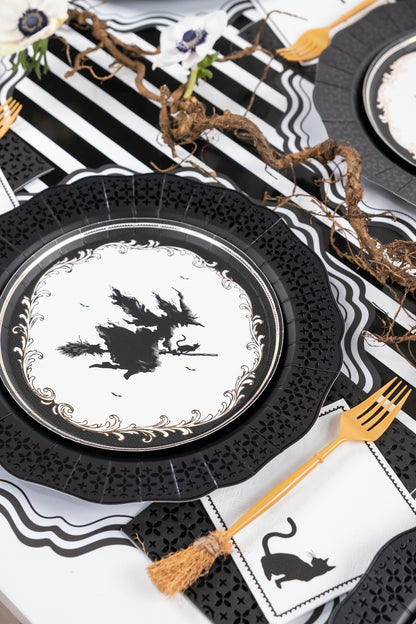 Elegant Halloween Witch Dessert Plates