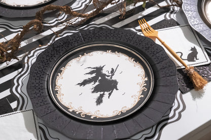 Elegant Halloween Witch Dessert Plates