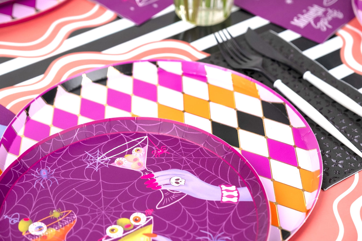 HAL25-DNP4-Halloween Diamond Dinner Plates