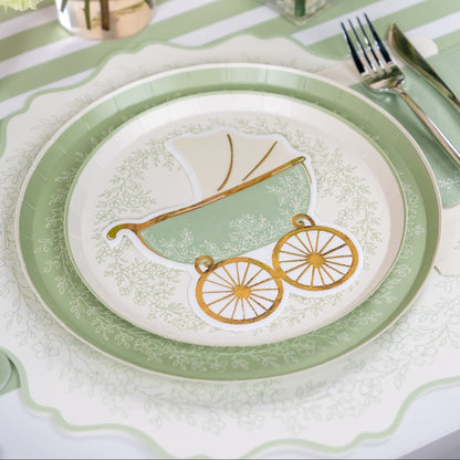 Floral Elegance Sage Dessert Plates- Pre Order Ships January 20th