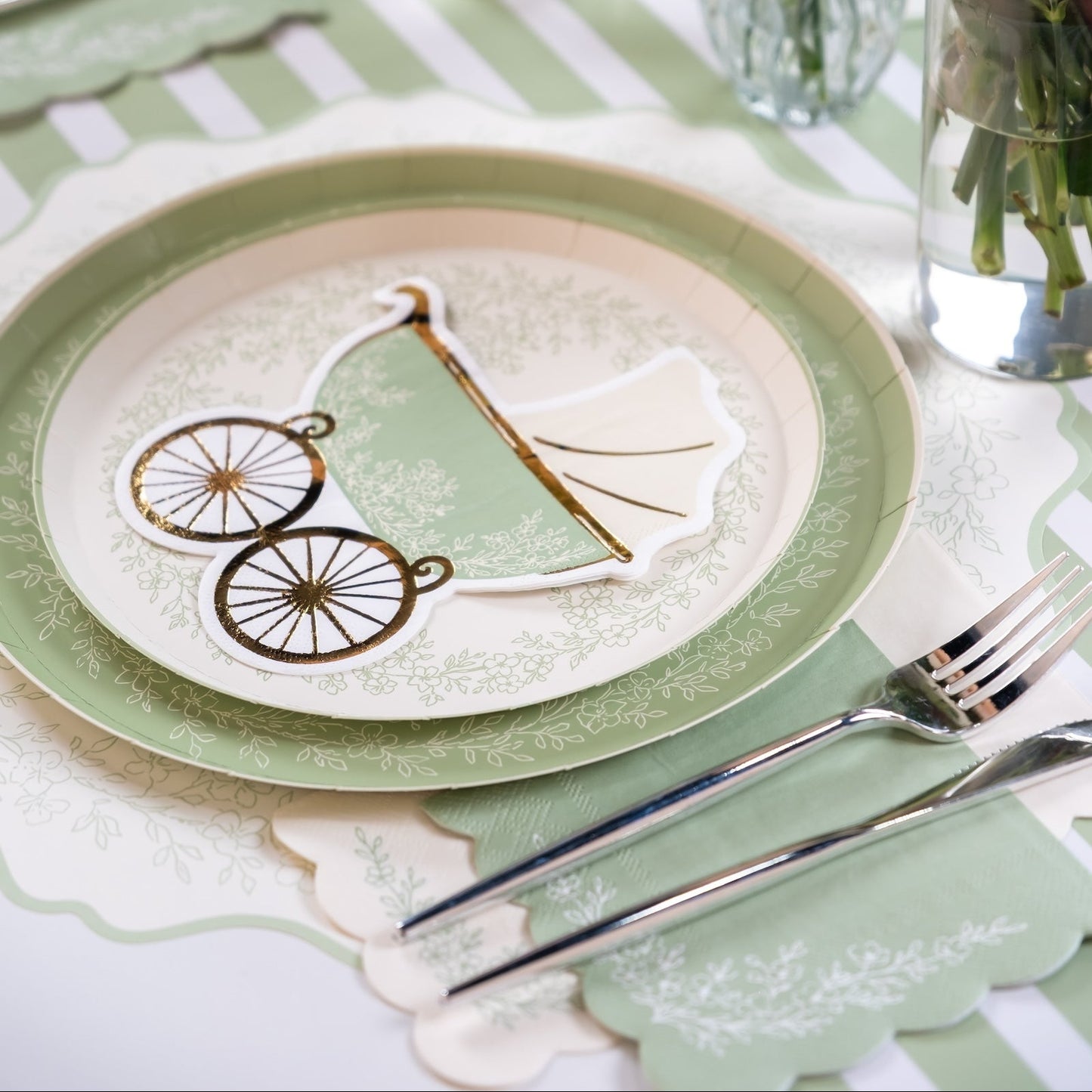 Floral Elegance Sage Guest Towels- Pre Order Ships January 20th