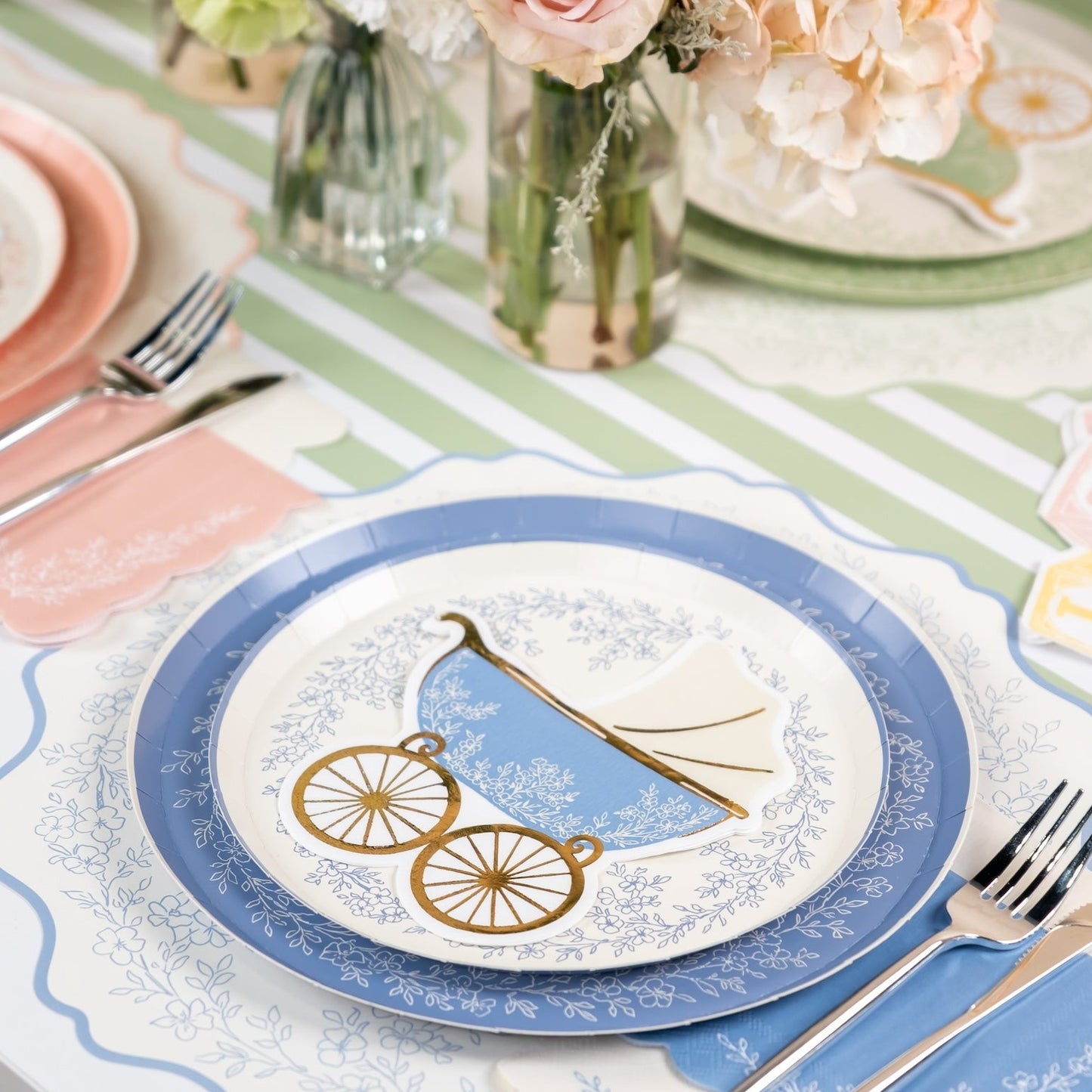 Floral Elegance Blue Dinner Plate- Pre Order Ships January 20th