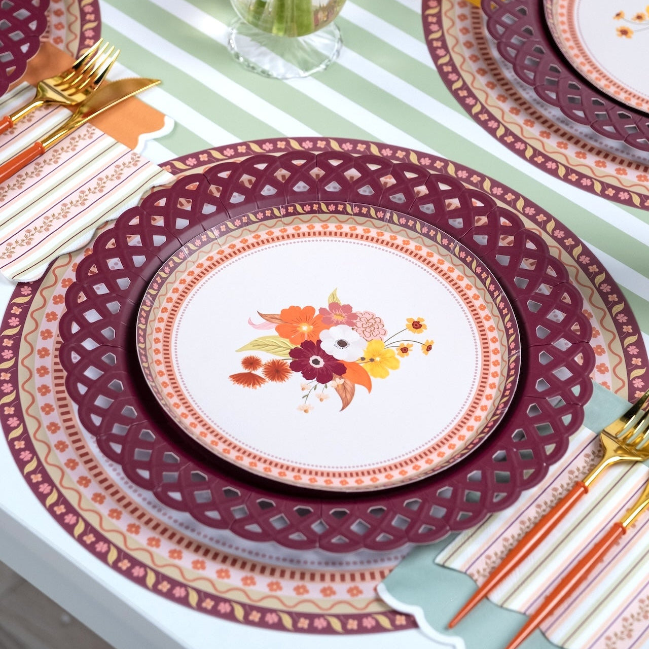 Harvest Floral Dessert Plates