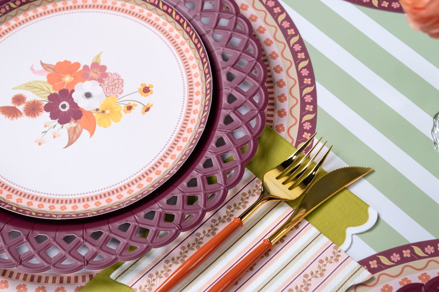 Harvest Floral Dessert Plates