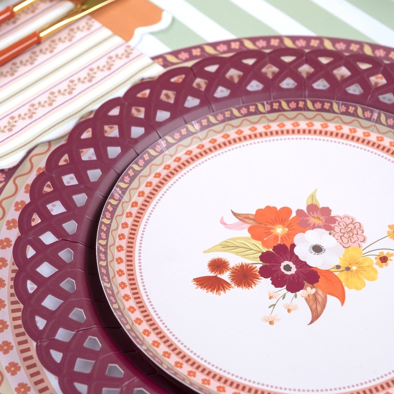 Harvest Floral Dessert Plates