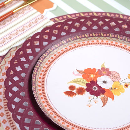 Harvest Floral Dessert Plates