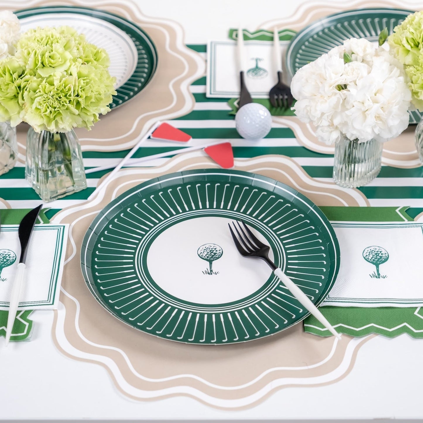 Dark Green Striped Table Runners- Pre Order Ships January 20th
