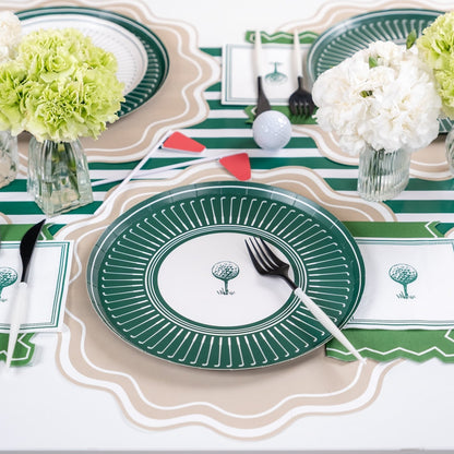 Dark Green Striped Table Runners- Pre Order Ships January 20th