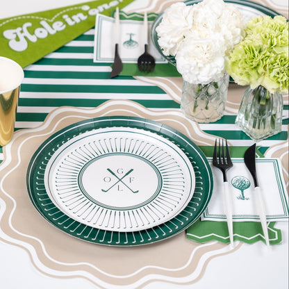 Dark Green Striped Table Runners- Pre Order Ships January 20th