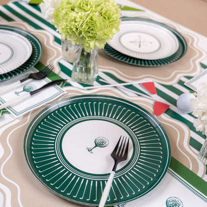 Dark Green Striped Table Runners- Pre Order Ships January 20th