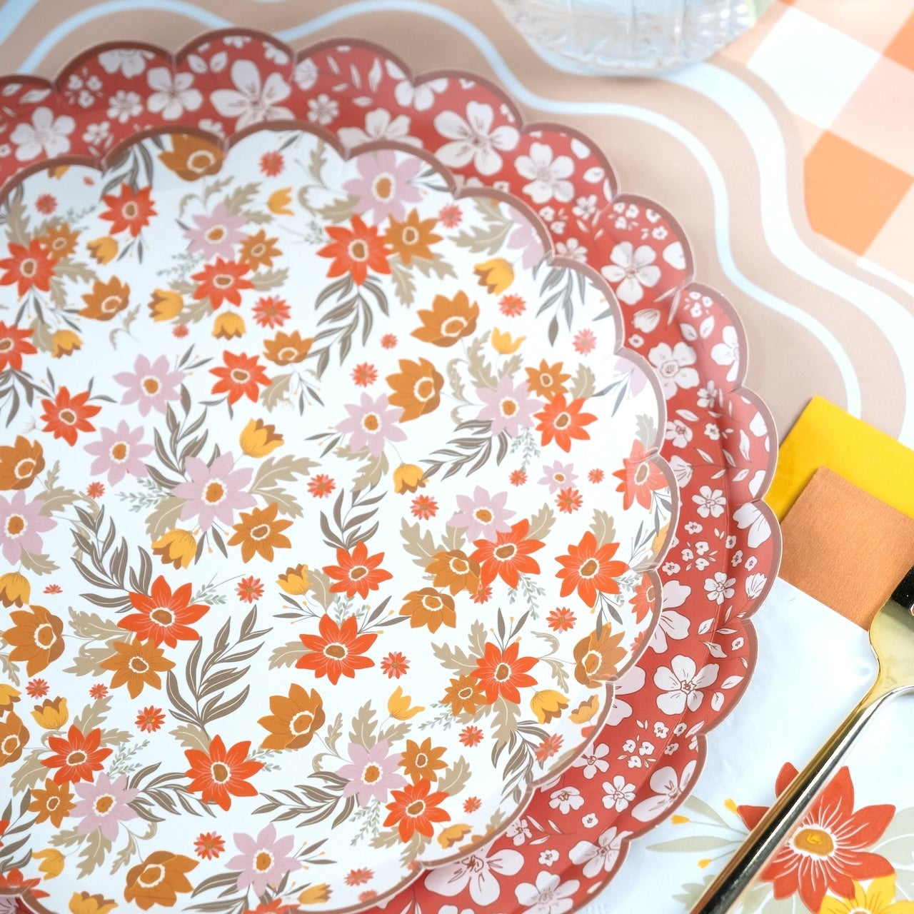 Autumn Floral Dessert Plates