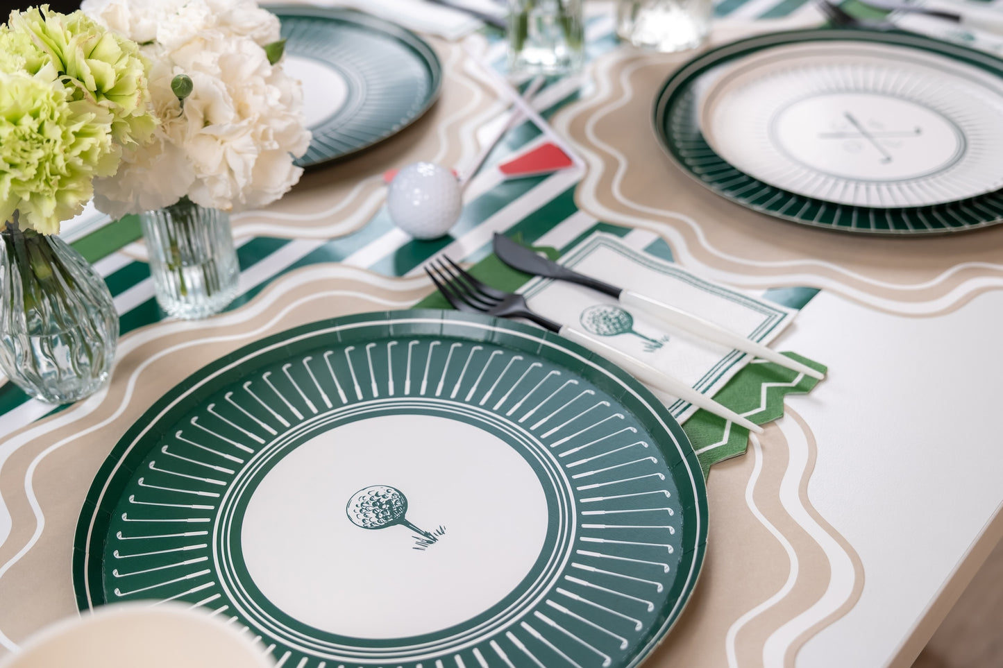 Dark Green Striped Table Runners- Pre Order Ships January 20th